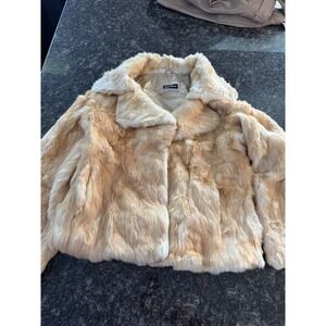 Dino Ricco Size M Vintage Genuine Rabbit Fur Coat. Jacket. So Soft. Beautiful